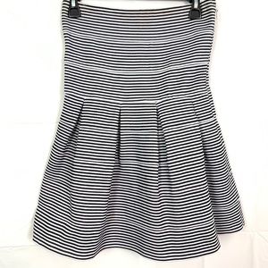 TOBI Black White Fit Flare Stretch Striped Skirt S